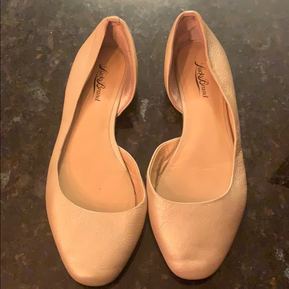 Gold lucky brand flats